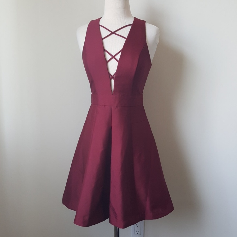 DO+BE Red Criss Cross Front Dress